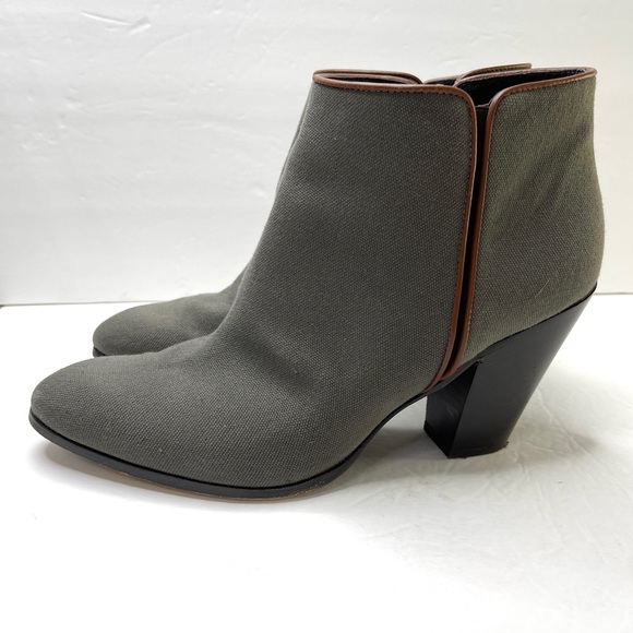 GIUSEPPE ZANOTTI Gray Canvas Ankle Boots Side Zip Size 41 - Picture 14 of 14
